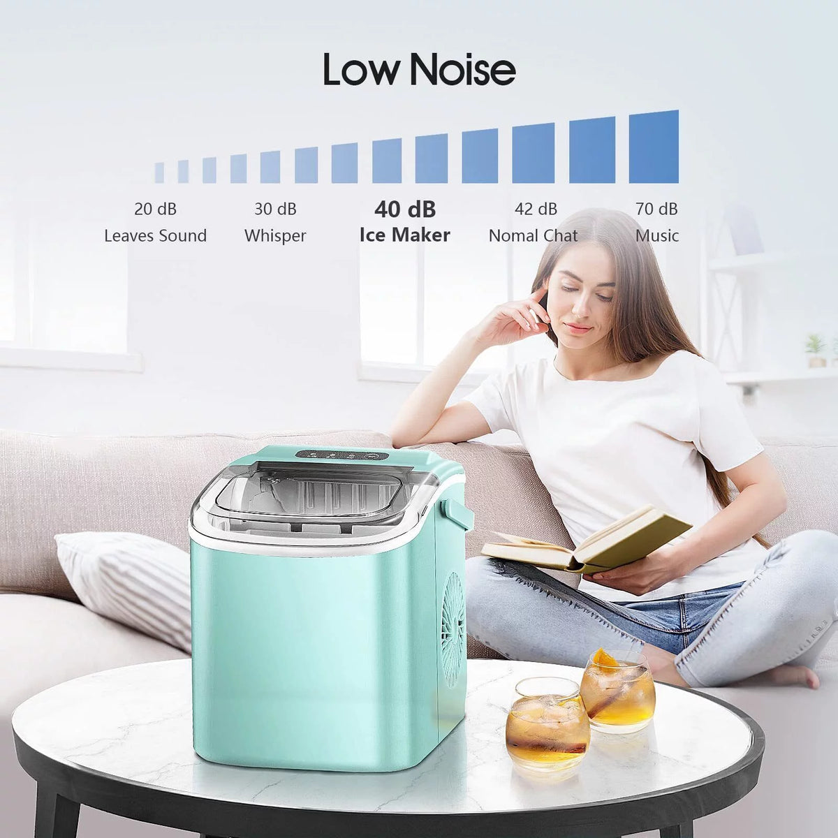 Countertop Nugget Ice Maker 26lbs Per Day with Ice Scoop X234038