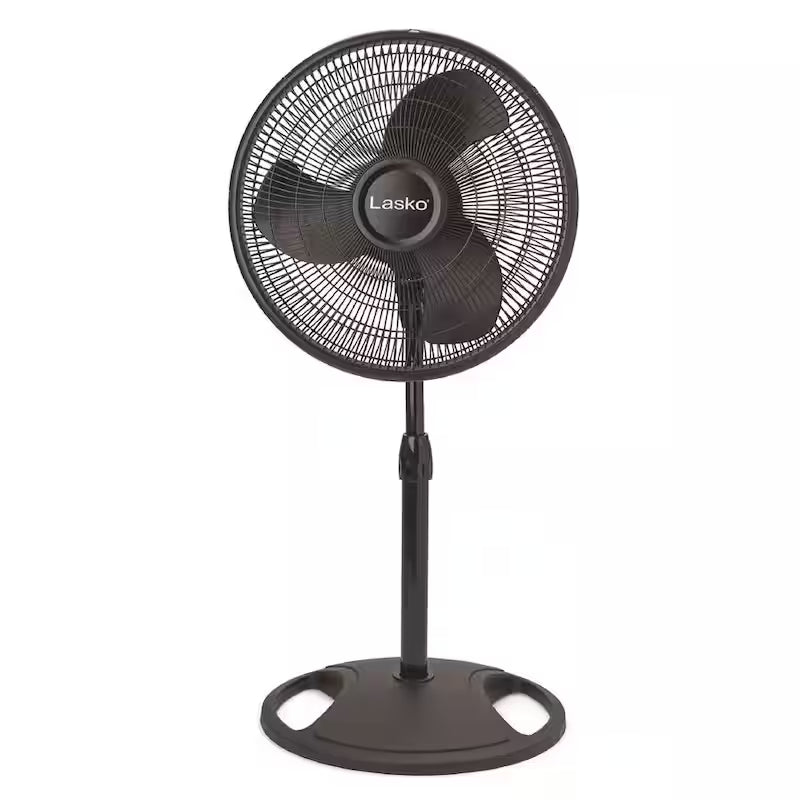 16 in. 3 Speed Oscillating Pedestal Fan with Adjustable Height in Black C713142