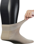 6 Pairs Combed Cotton Diabetic Ankle Socks with Seamless Toe Q4088