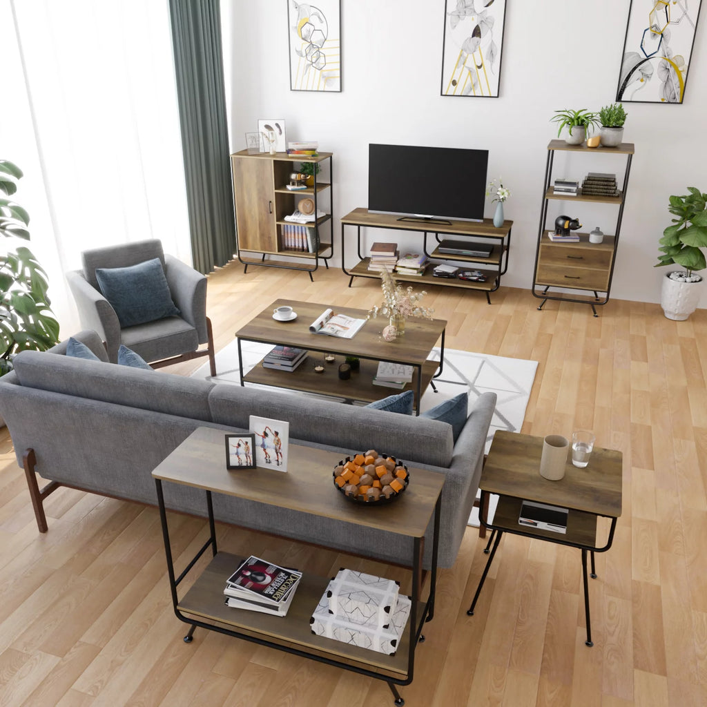 Wood 3 Tier TV Stand with Storage E503316