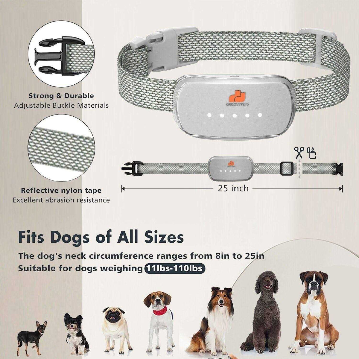 Automatic Anti bark Waterproof Rechargeable Dog Collar V783