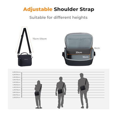 Camera Sling Bag Crossbody Camera Case DSLR SLR Compact Shoulder Photography Bag Beige K520