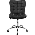 Black Tufted Faux Leather Desk Chair V137