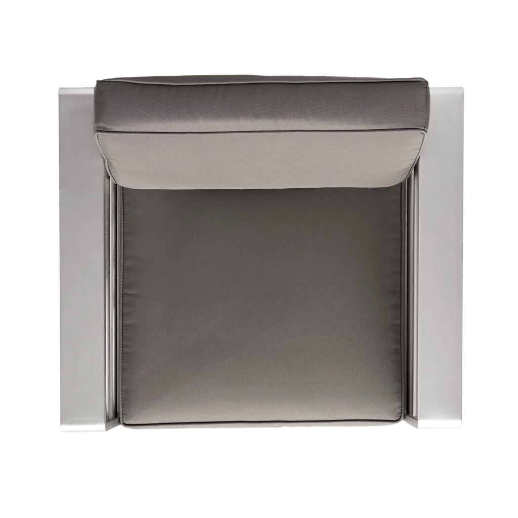 Gray Aluminum Outdoor Club Chairs with Side Table P685