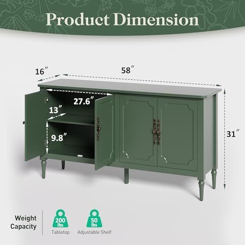 Black 4 Door Wood Console Cabinet U25667