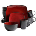 Red 16-Piece Square Dinnerware Set L754