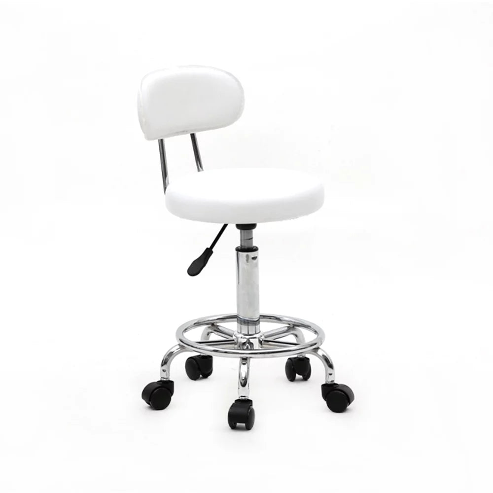 White Adjustable Drafting Chair with Foot Rest E53022