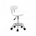 White Adjustable Drafting Chair with Foot Rest E53022