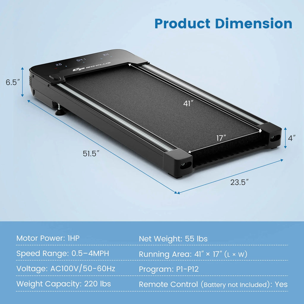 1HP Under-Desk Walking Treadmill D58545