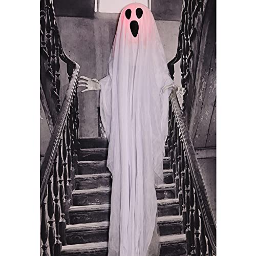 Life-Size 6-Ft Talking Ghost Halloween Animatronic with Lights and Sound D190235