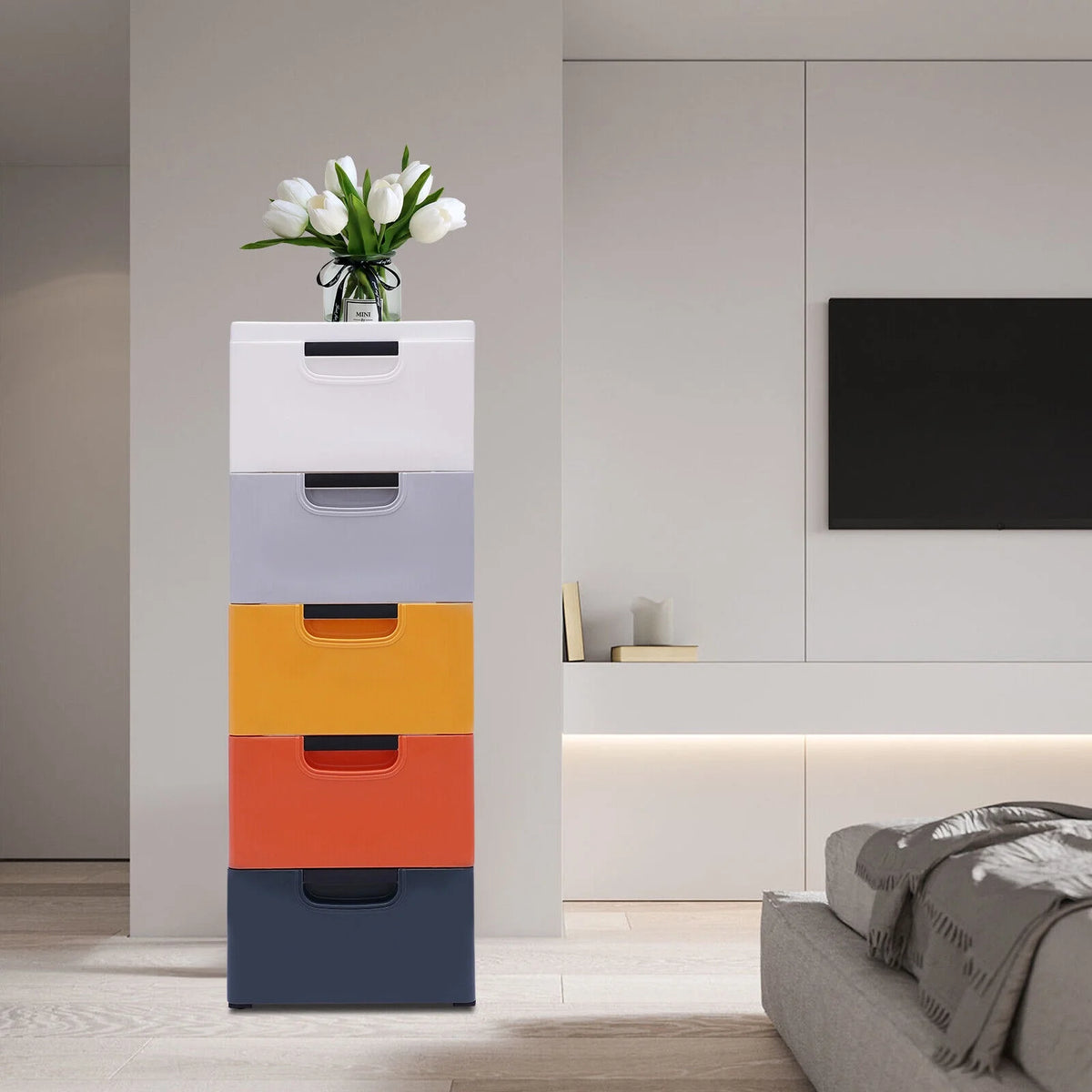 5 Layers Stackable Drawers Dresser Storage Cabinet I3077