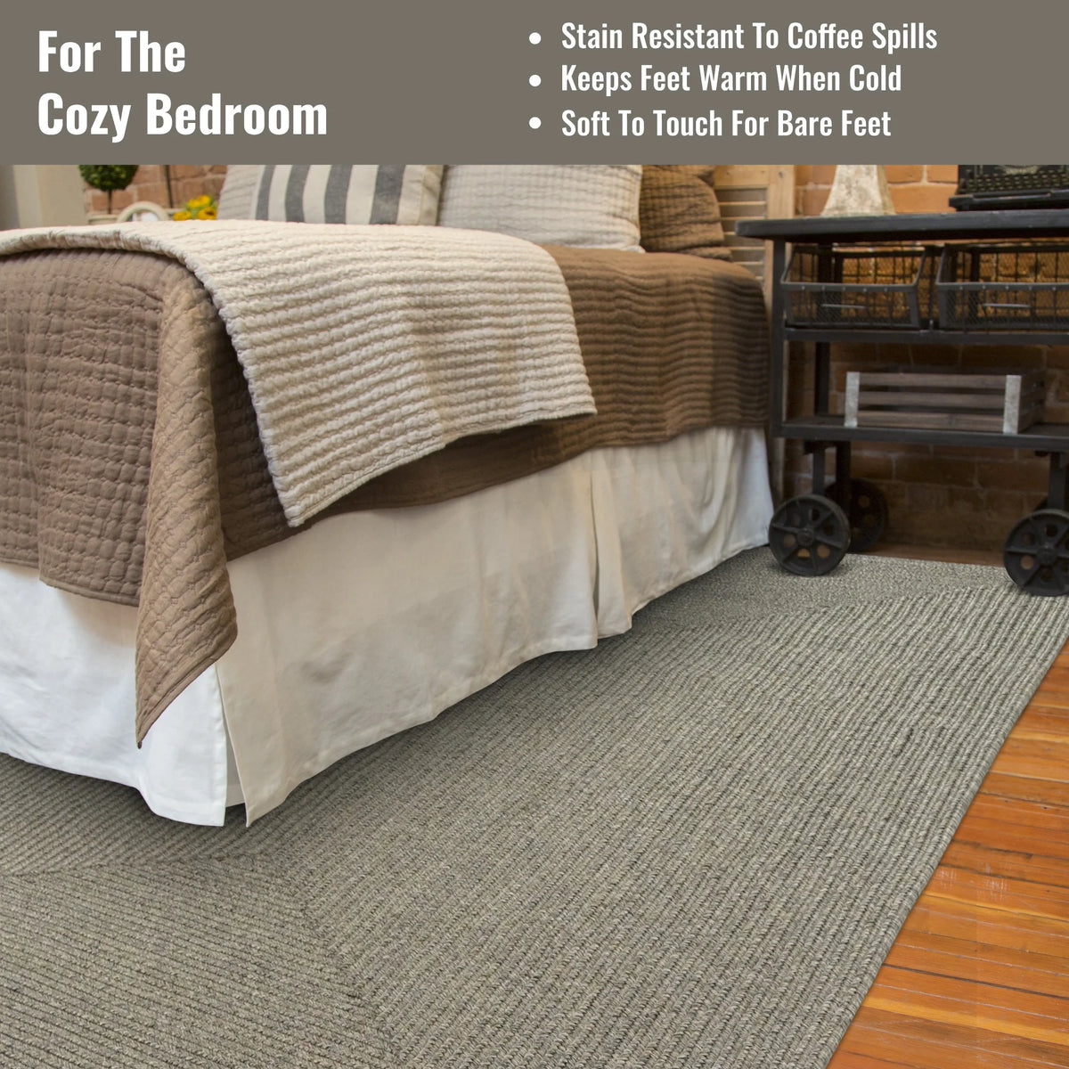 Gray Reversible Braided Rug 4x6 Feet U755