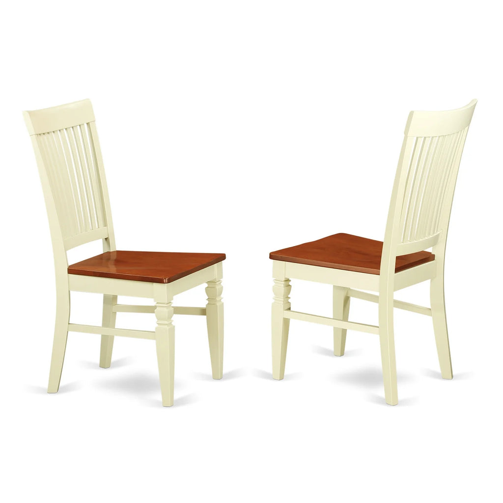 3 Pc Kitchen Table Set with 2 Wood Seat Dining Chairs Z8790
