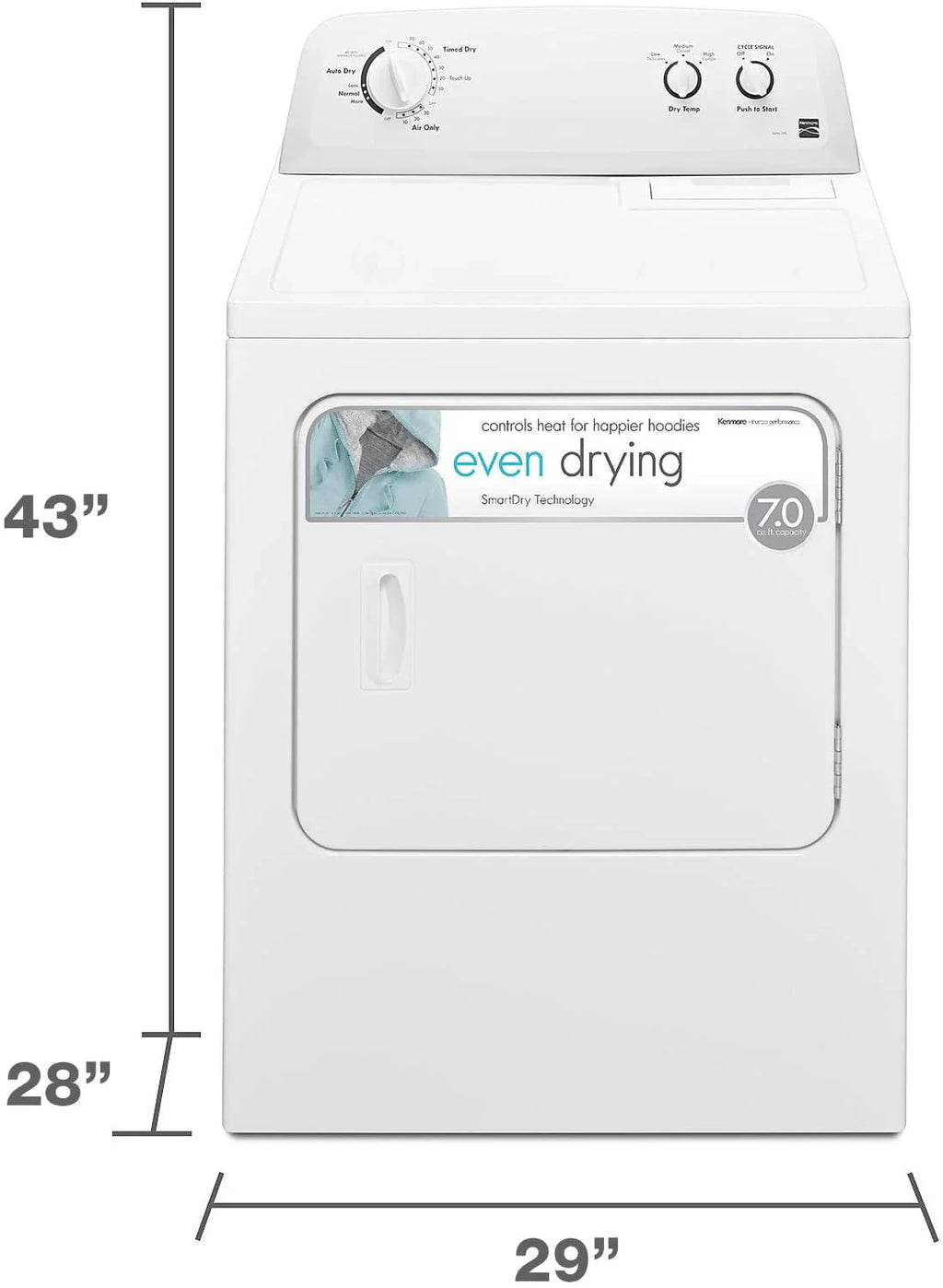 White 7 Cu. ft. Electric Dryer P7398