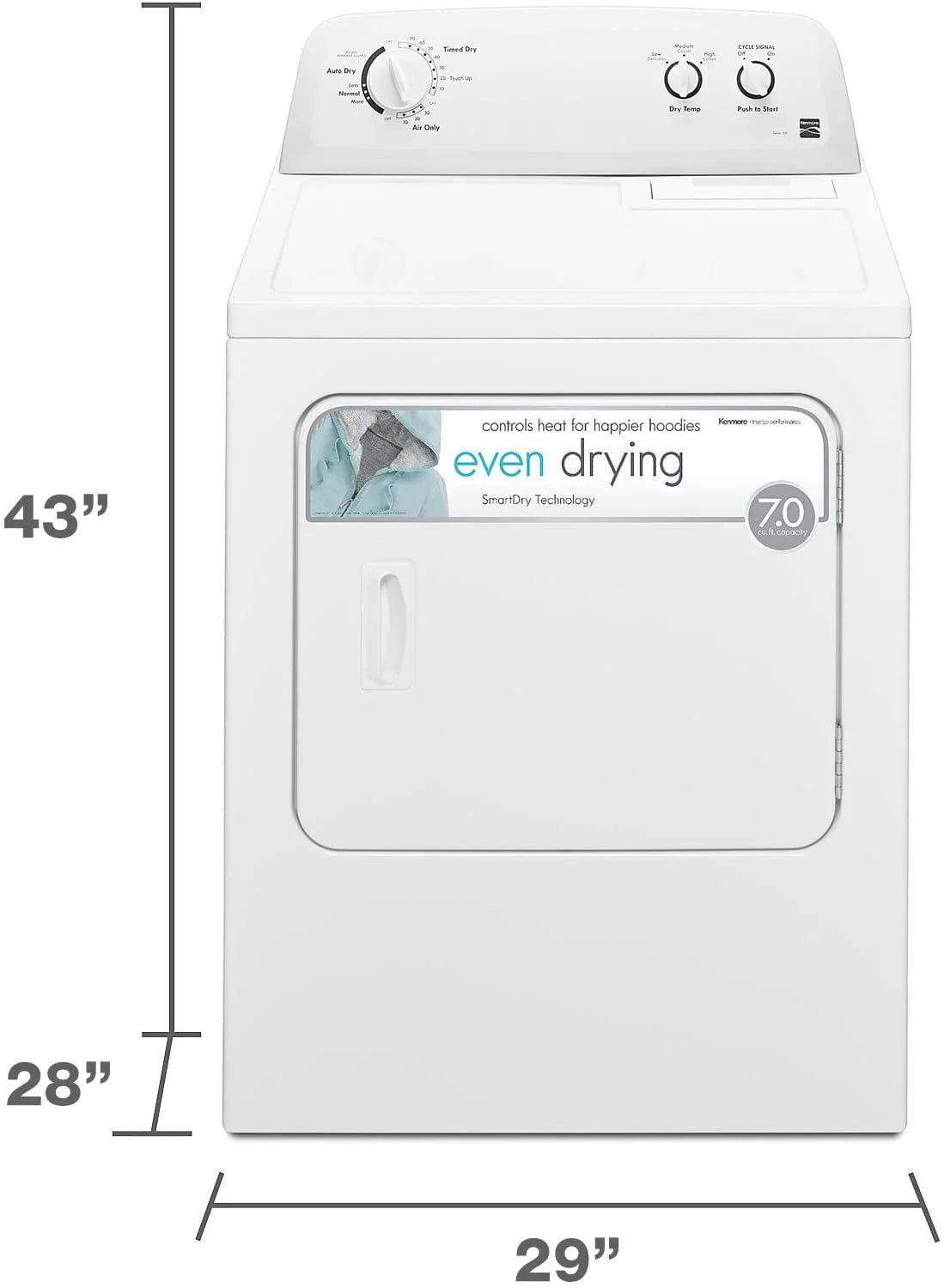 White 7 Cu. ft. Electric Dryer P7398