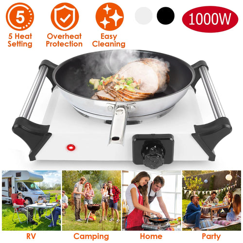 1000W Electric Single Burner Portable Hot Plate with 5 Temperature Adjustments L2750