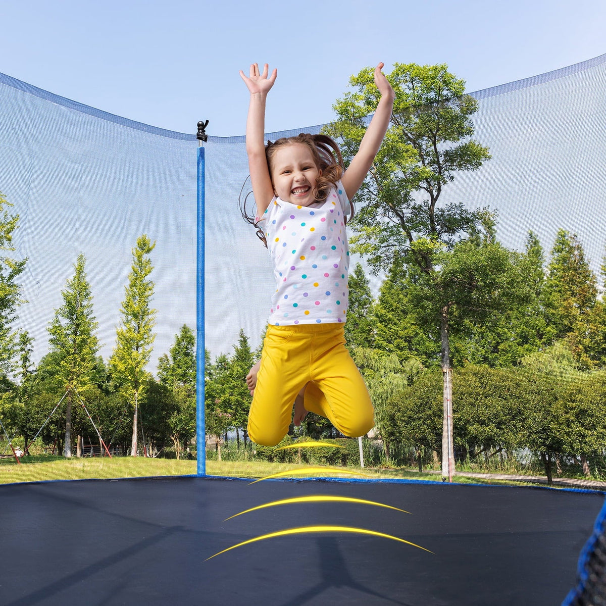 8FT Trampoline with Safety Enclosure Net and Ladder J946707