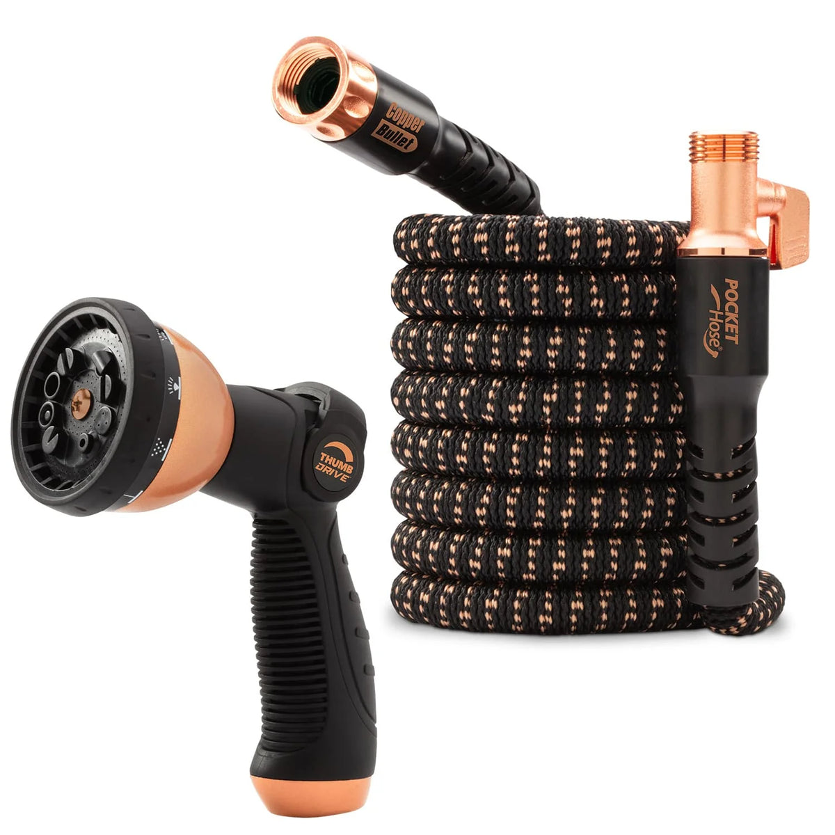 50 Ft Expandable Water Hose with Thumb Spray Nozzle V852