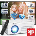 4K 1080P Wifi Bluetooth Projector with 100 Screen P111591