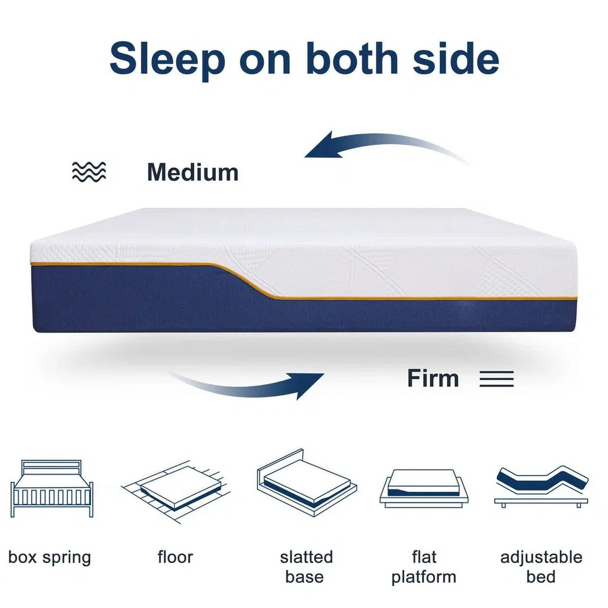 Queen Size Medium Gel Memory Foam Mattress S5605