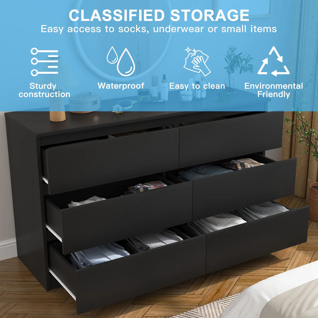 White 6 Drawer Dresser V36566