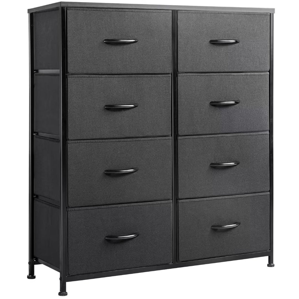 Black 8 Drawer Fabric Dresser Q5031