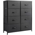 Black 8 Drawer Fabric Dresser Q5031