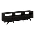 70" Black Wood TV Stand with Storage V814