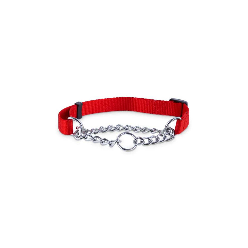 Check Nylon & Chain Dog Collar P501104