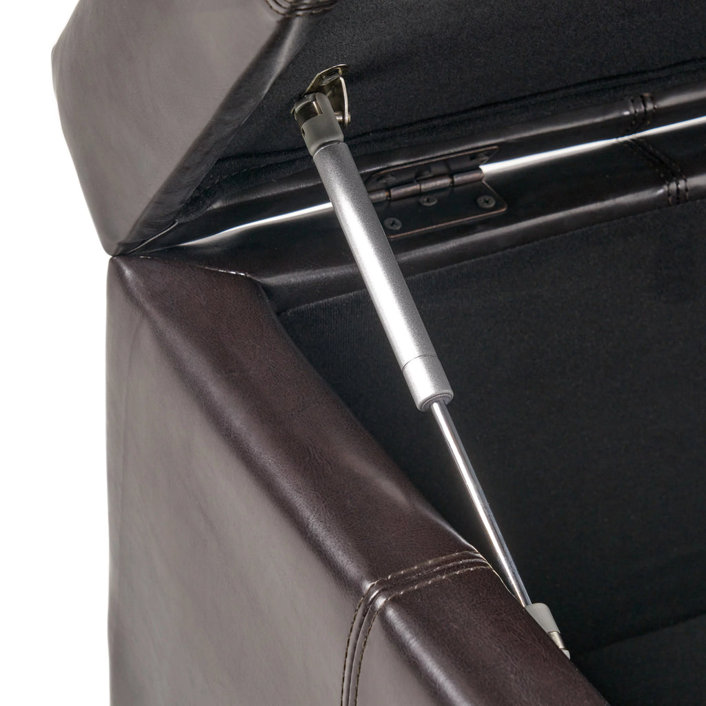 Espresso Bonded Leather Storage Ottoman L811513