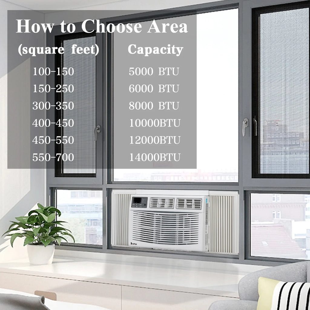 12000BTU 110V Window-Mounted Remote Control Air Conditioner, White Q2098