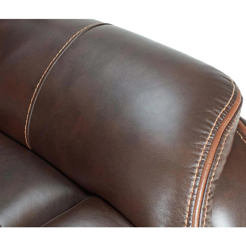 Brown Faux Leather Reclining Swivel Chair J295734