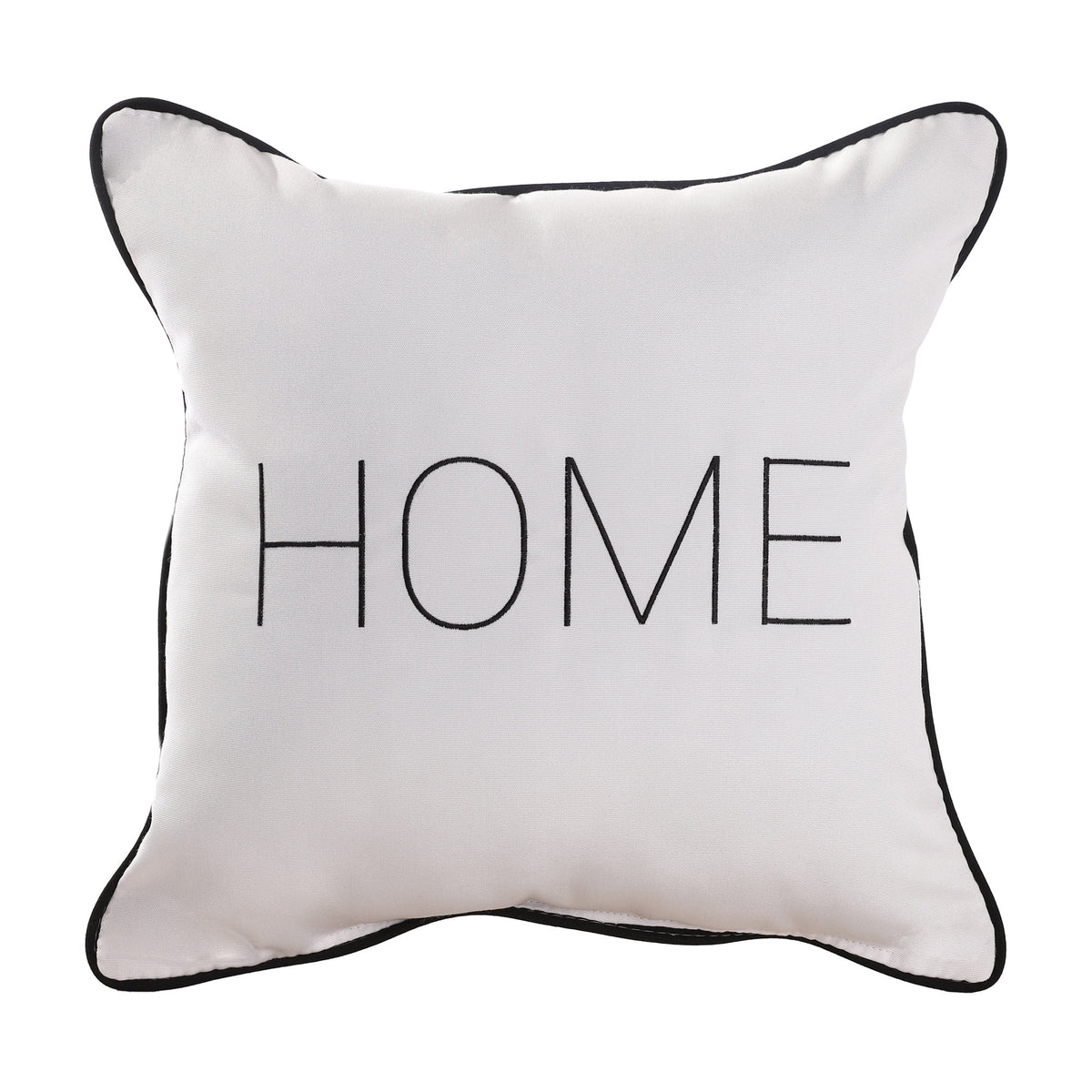 Black and White Embroidered Lumbar Pillow N234